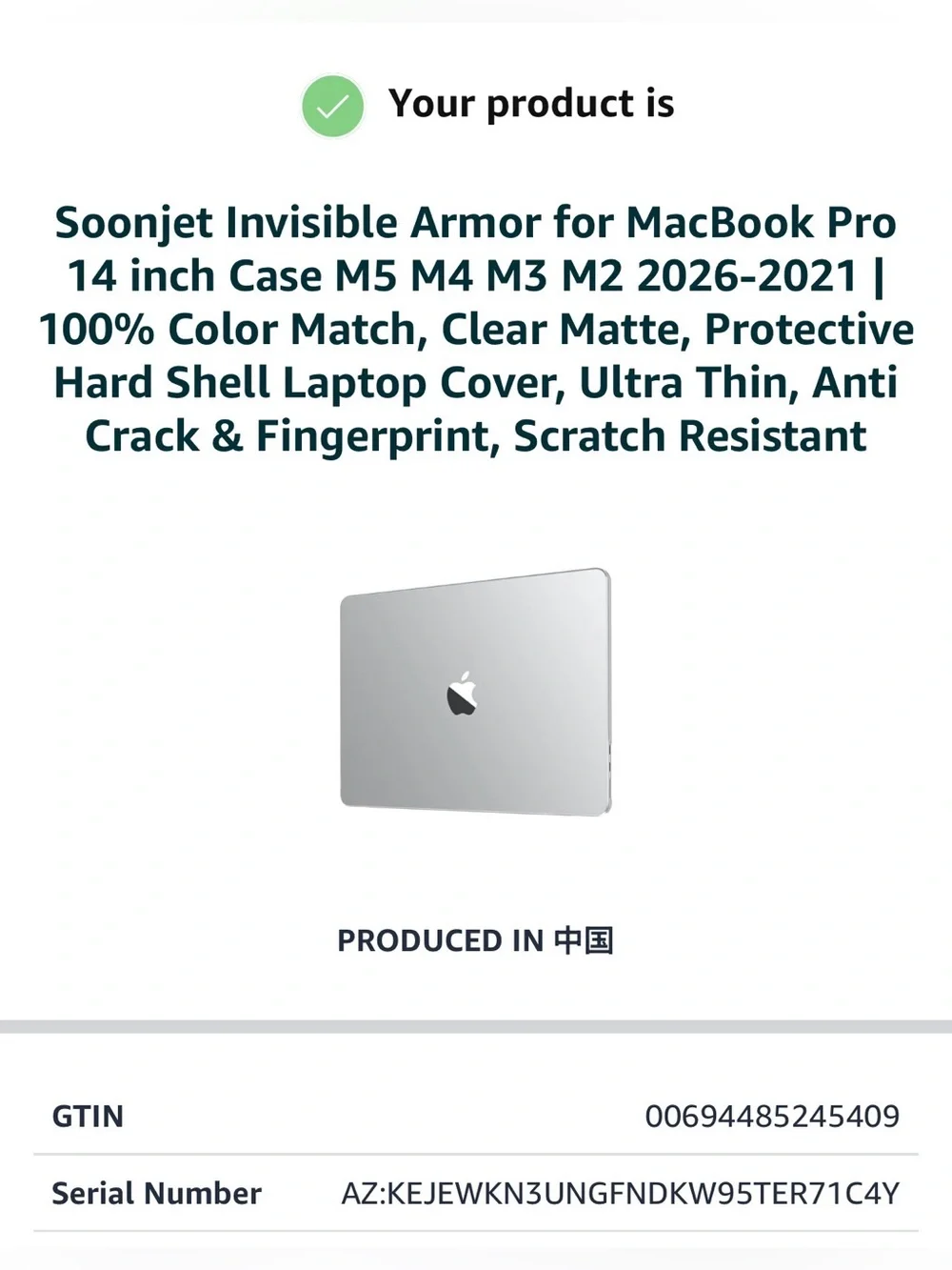 Clear Matte Macbook Cover- Hard Shell